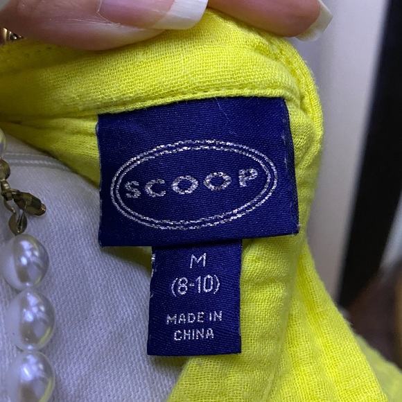 Scoop Boho Embroidered Chartreuse Yellow Dress - Picture 13 of 15